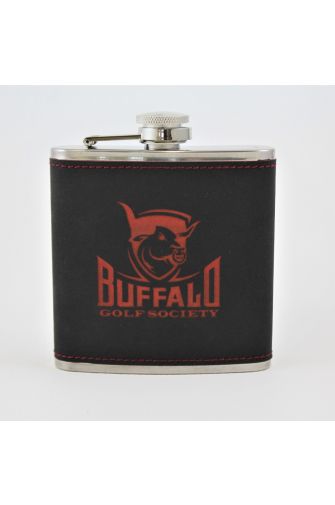 6oz Two Tone Hip Flask In Black