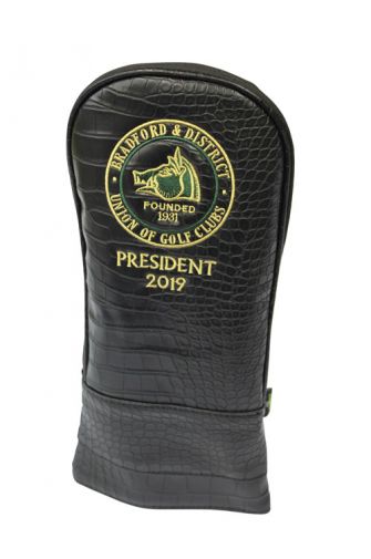 Faux Crocodile Skin Retro Headcover with embroidered message